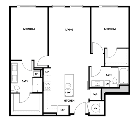 2BR 2BA_1120 SF at The Cosmopolitan, Tulsa, Oklahoma